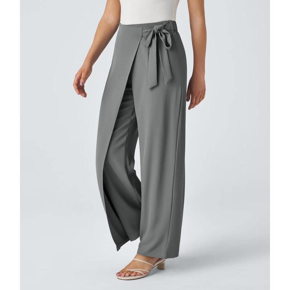 NWT Halara Flex™ High Waisted Tie Side Wide Leg Work Pants Size Small Petite - Picture 9 of 10
